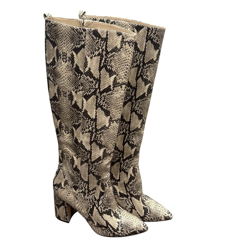 Sam Edelman Hai Snake Heel Point Toe Tall Boots Size 8.5 New without box